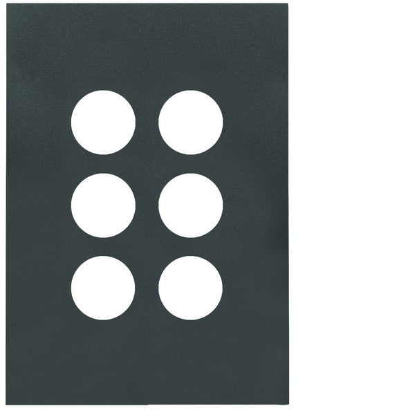 Finesse Switch Plate 6Gang Matt Black