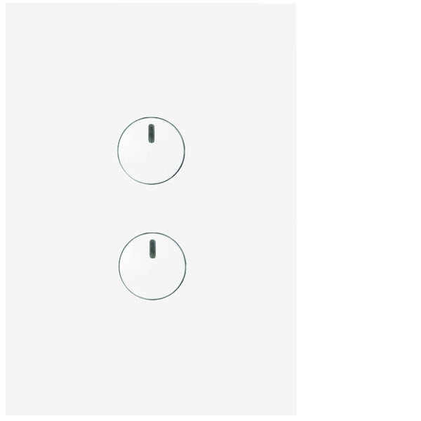 Finesse Switch Double Push Button Vert Gloss White