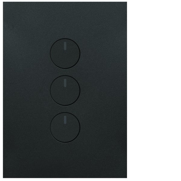 Finesse Switch Triple Push Button Vert Matt Black