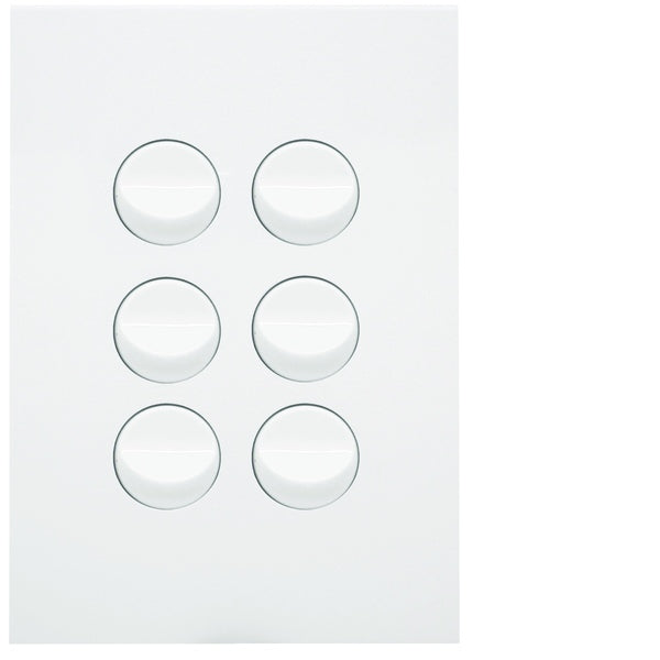 Finesse Switch 6Way Vert 16AX Gloss White
