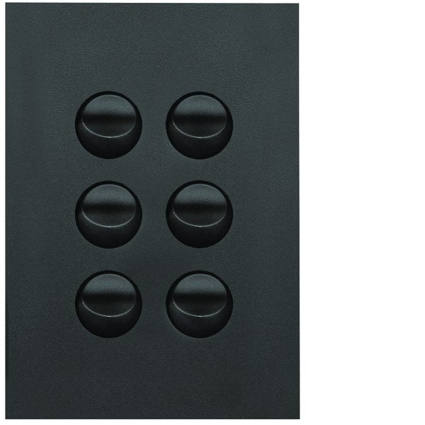 Finesse Switch 6Way Vert 16AX Matt Black