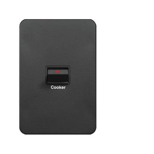 Silhouette Switch Cooker 2Pole 40A Matt Black
