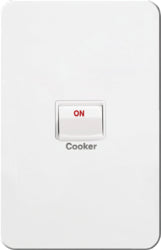 Silhouette Switch Cooker 2Pole 40A Matt White