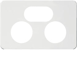 Silhouette Cover Plate Switched Socket Dbl Horiz Matt White