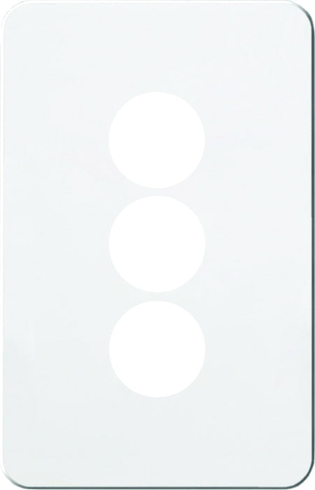 Silhouette Cover Plate LP 3 Gang Vert White