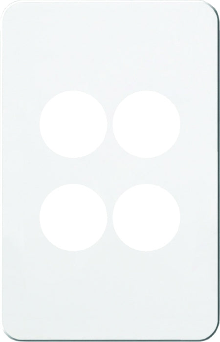 Silhouette Cover Plate LP 4 Gang Vert White