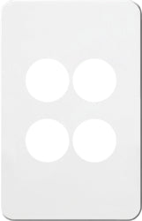 Silhouette Cover Plate LP 4 Gang Vertical Matt White