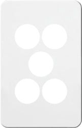 Silhouette Cover Plate LP 5 Gang Vertical Matt White