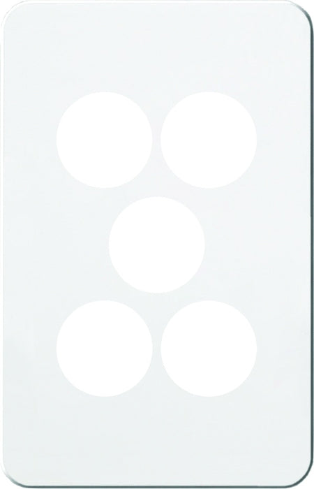 Silhouette Cover Plate LP 5 Gang Vert White