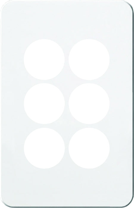 Silhouette Cover Plate LP 6 Gang Vert White