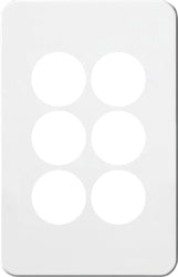 Silhouette Cover Plate LP 6 Gang Vertical Matt White