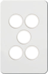 Silhouette Grid & Cover Only 5 Gang Matt White