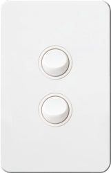 Silhouette Switch 2 Gang Vertical 16AX Matt White