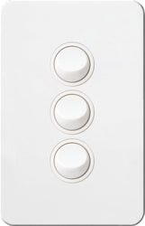 Silhouette Switch 3 Gang Vertical 16AX Matt White