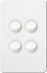 Silhouette Switch 4 Gang Vertical 16AX Matt White