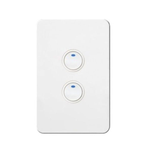 Silhouette Tactile Switch Knx 2 Gang LED Matt White