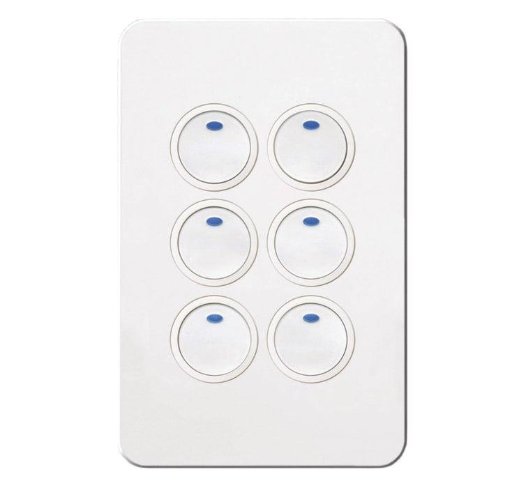Silhouette Tactile Switch Knx 6 Gang LED Matt White
