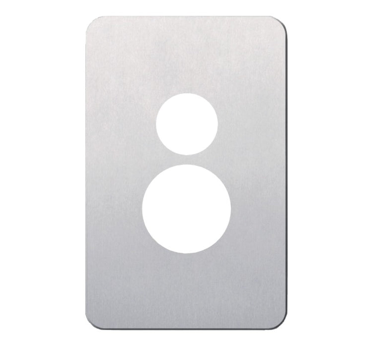 Silhouette Cover Plate Switched Socket Sgl Vert Aluminium