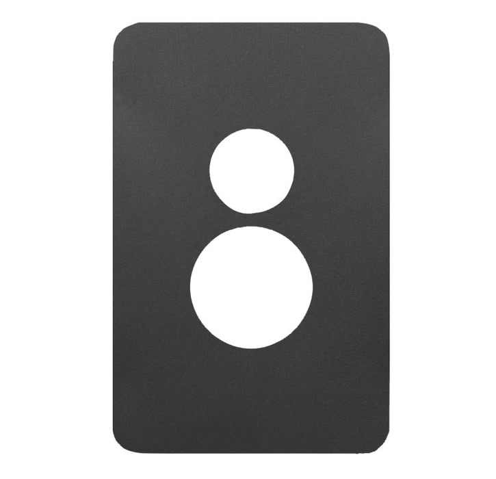 Silhouette Cover Plate Switched Socket Sgl Vert Matt Black