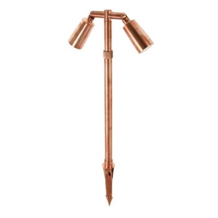 Ext Spot Twin 2x 7W Telescopic Spike Copper