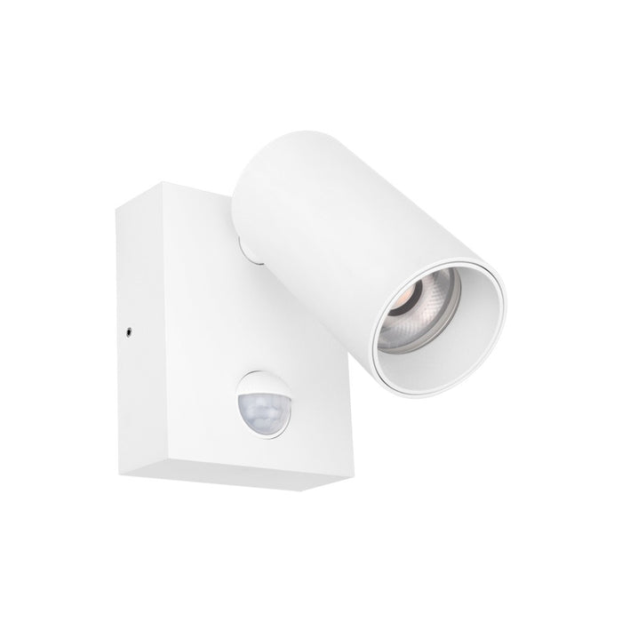 Ext Spot Single Tilt/Rotate 8w 240V with PIR Sensor 3k White
