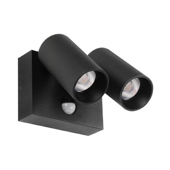 Ext Spot Twin Tilt/Rotate 16w 240V with PIR Sensor 3k Black