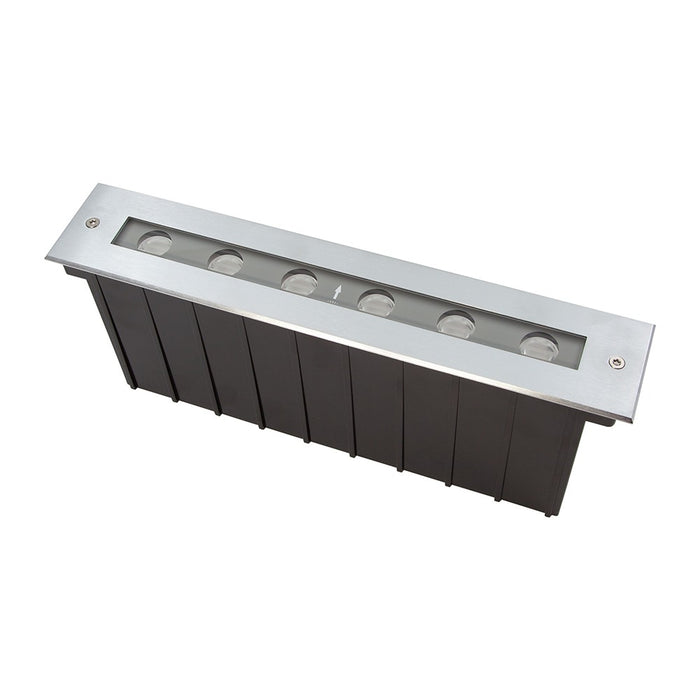 Ext Recessed Linear 6x 2.2W 2700k Asymmetric S/Steel