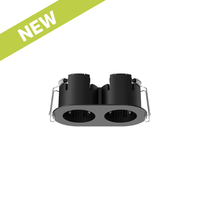 Cevon Recessed Frame Oval Double for M40 Module Black