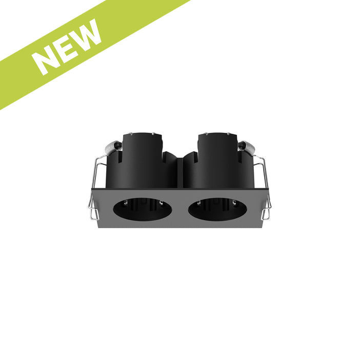 Cevon Recessed Frame Rectangular Dbl for M40 Module Black