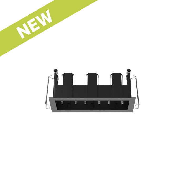 Cevon Recessed Frame Rectangular Triple for M41 Module Black