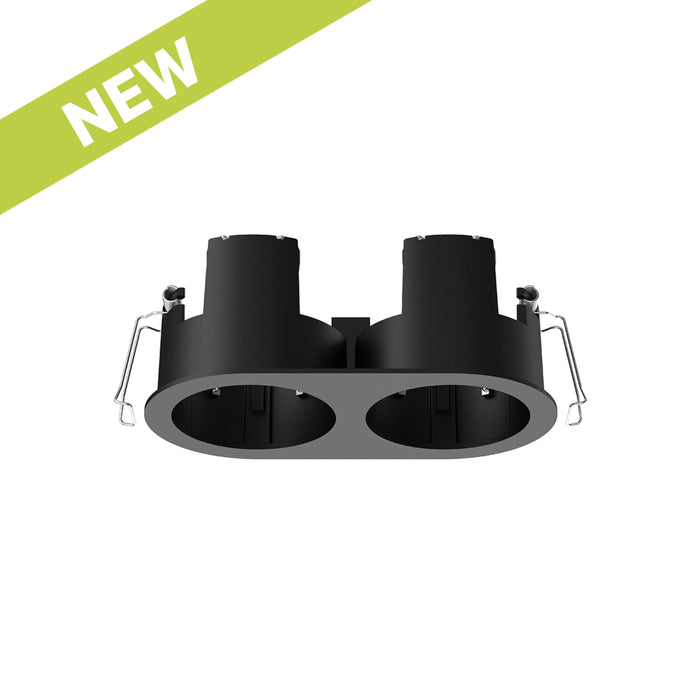 Cevon Recessed Frame Oval Double for M60 Module Black