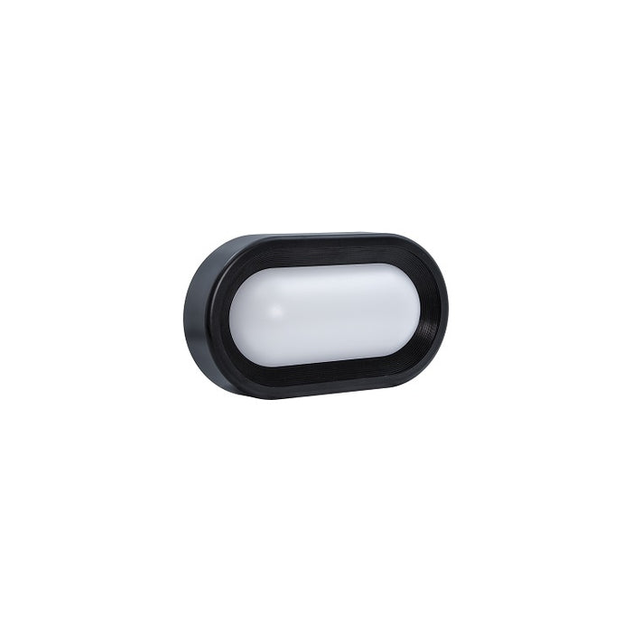 Bulkhead Oval 8.5W 510lm Warm White 240V Black/Black