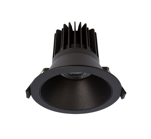 Downlight Kit Rnd Retro 12W 900lm 3k IC-F/IC-4 Dim Blk IP54