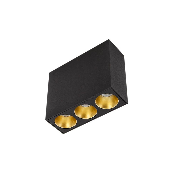 Cevon Multi 3 Surface Downlight Dim 8.5W WW Black/Gold