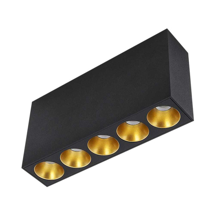 Cevon Multi 5 Surface Downlight Dim 13W WW Black/Gold