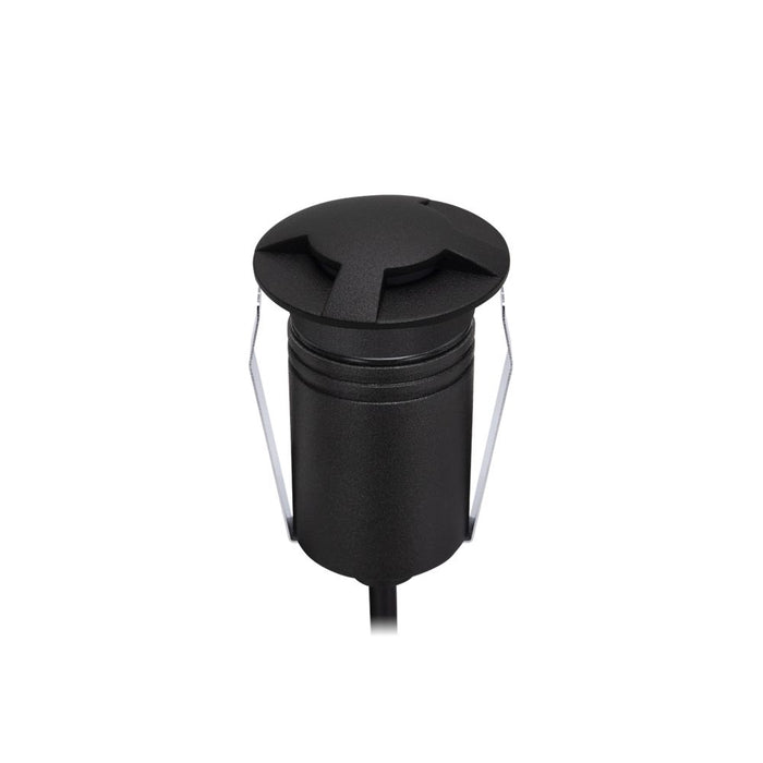 Ext Recess Light Three-Way 2.5W 8-25VDC 27K Dim Black IP67