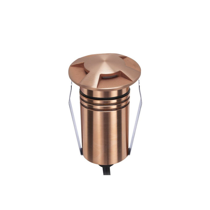 Ext Recessed Light Four-Way 2.5W 8-25VDC 3K Dim Copper IP67