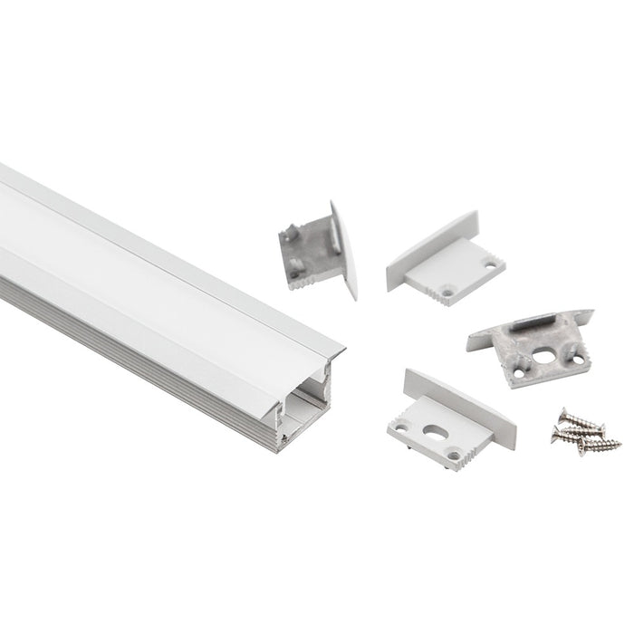 Alu Profile Recess 25x13mm Opal Fr Silver 2.5m Kit