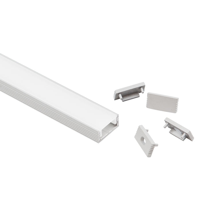 Alu Profile Surface 16x18mm Opal Frost Silver 2.5m Kit