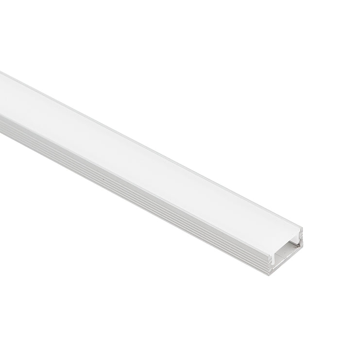 Alu Profile Surface 16x18mm Opal Frost Silver (Per Metre)