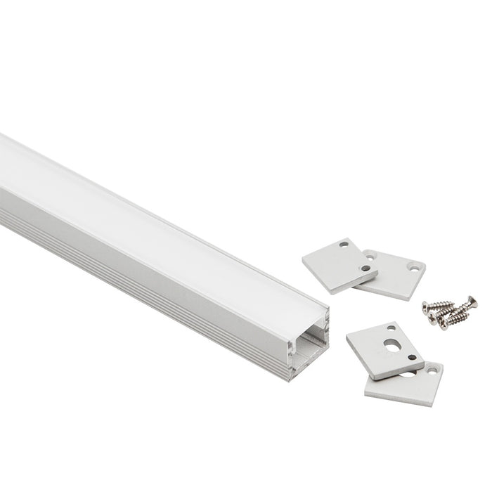 Alu Profile Surface 16x13mm Opal Frost Silver 2.5m Kit
