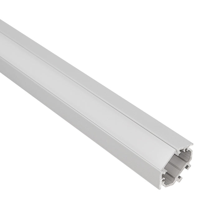 Alu Profile Corner 22.4x 22.4mm Opal Frosted Silver Metre