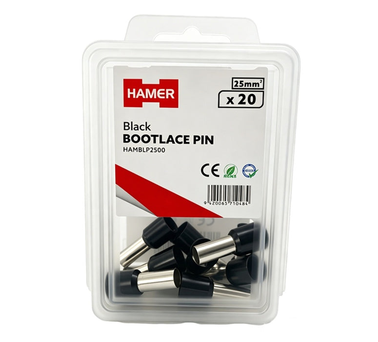 Bootlace Pin 25mm2 Black (Pkt 20)