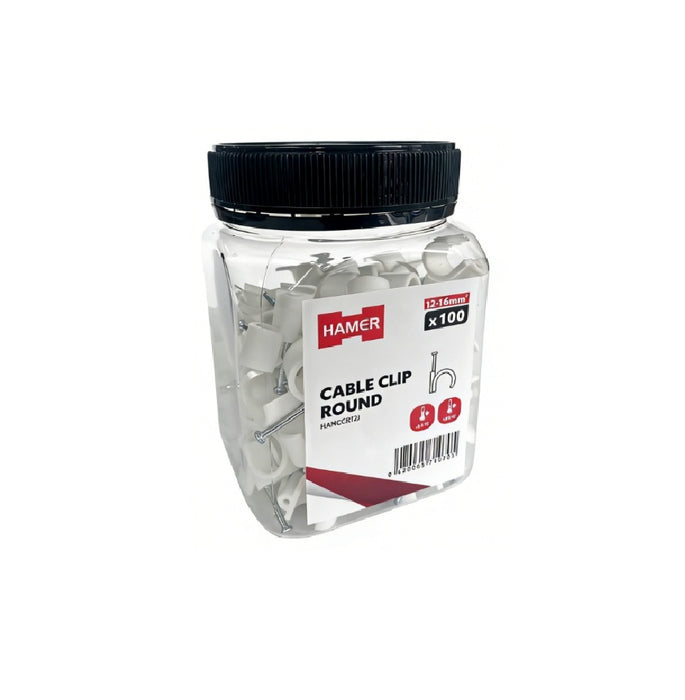 Hamer Cable Clip Round 4-7mm Cable (Jar100)