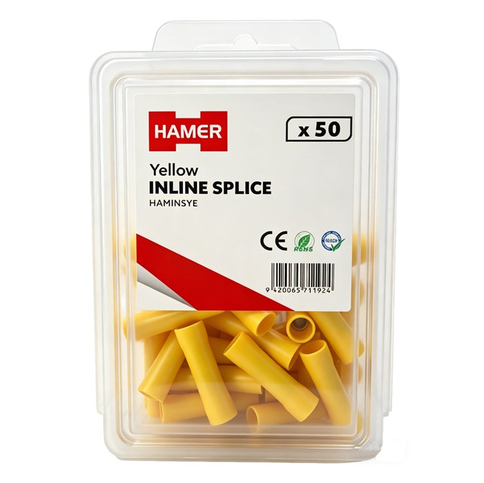 Inline Splice Yellow (Pkt 50)