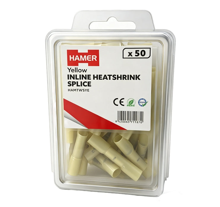 Inline Heatshrink Splice Yellow (Pkt50)