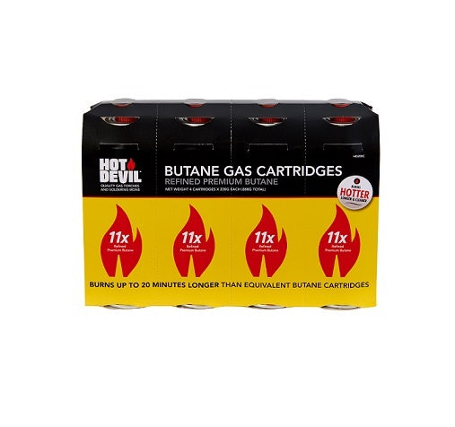 Hot Devil Butane Gas Purified Cartridges 220gm