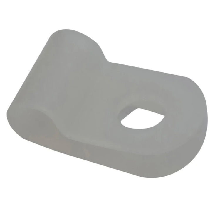 Nylon P Clip Suits 7.9mm Cable Natural (Pkt100)
