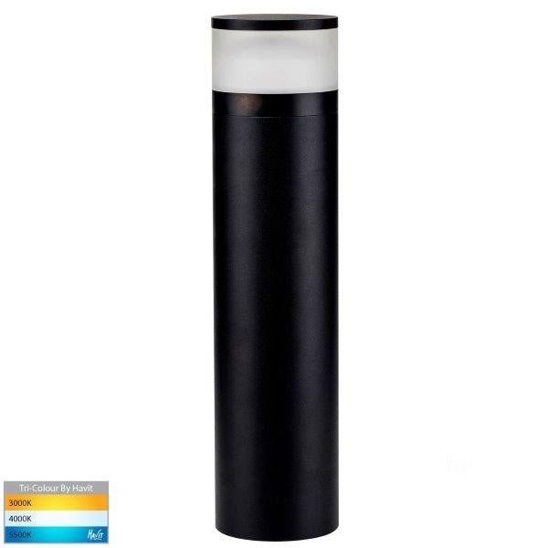 Highlite Bollard 600mm 240V 18/24W Tri Colour 3/4/5K SMD Blk