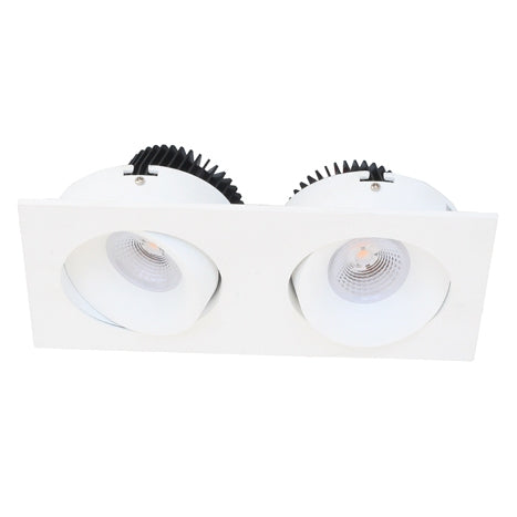 Downlight LED Square Tilt Twin 9W Dim White